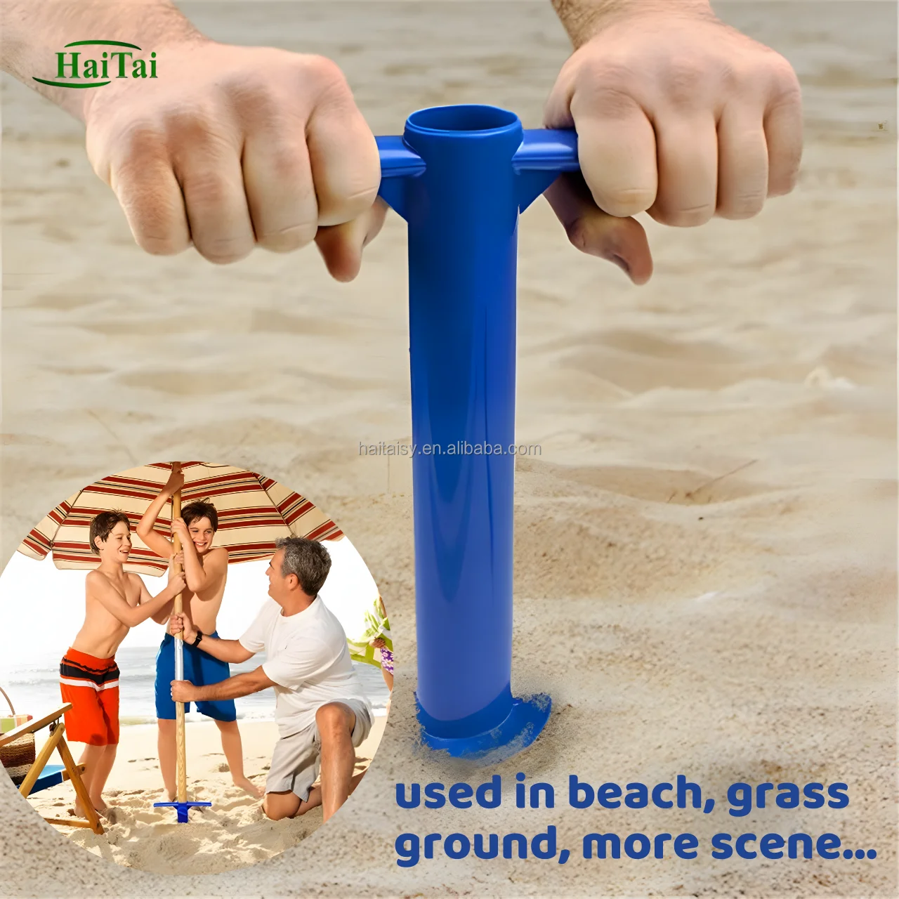 Beach Umbrella Parasol Plastic Screw Sand Anchor Base