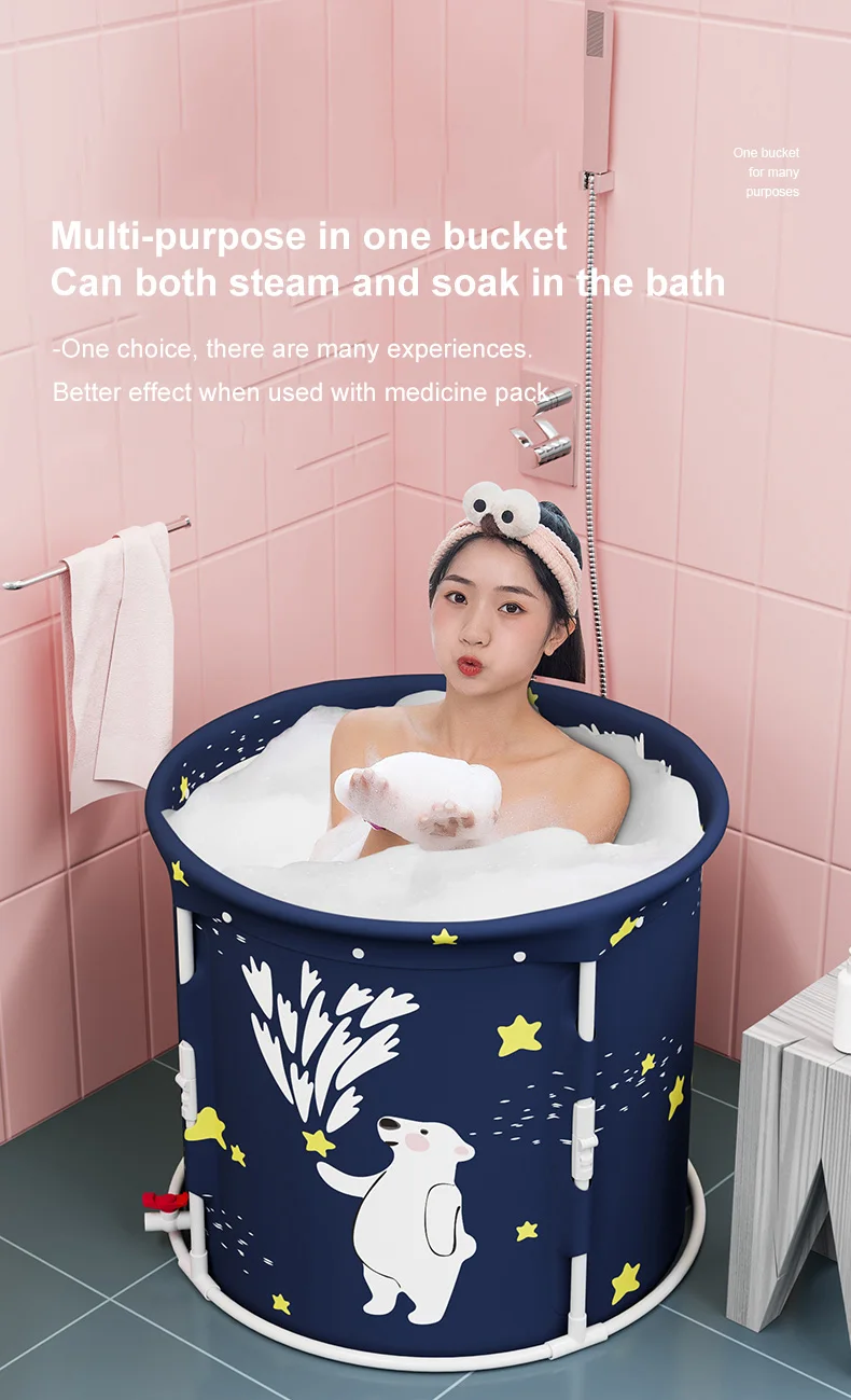 New arrival One-button folding bath tub  bath bucket for adults and children