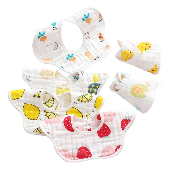 360 Degree Rotatable Muslin Burp Cotton Baby Bibs Cloth baby bandana drool bibs for boys and girls