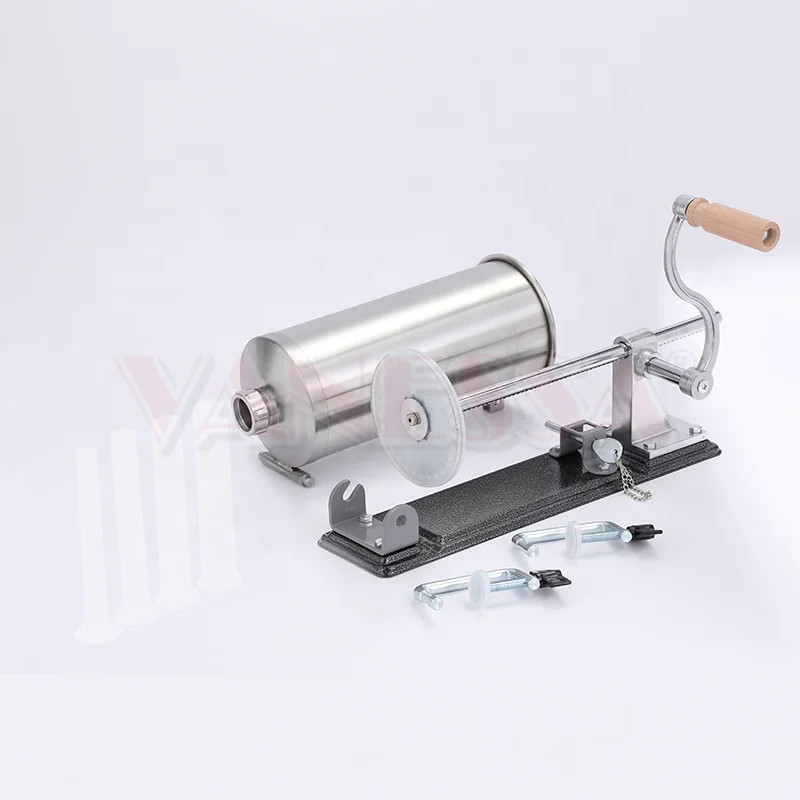 4L Manual Stainless Steel Sausage Maker With 2 Table Clamp For Home And Commerical Use