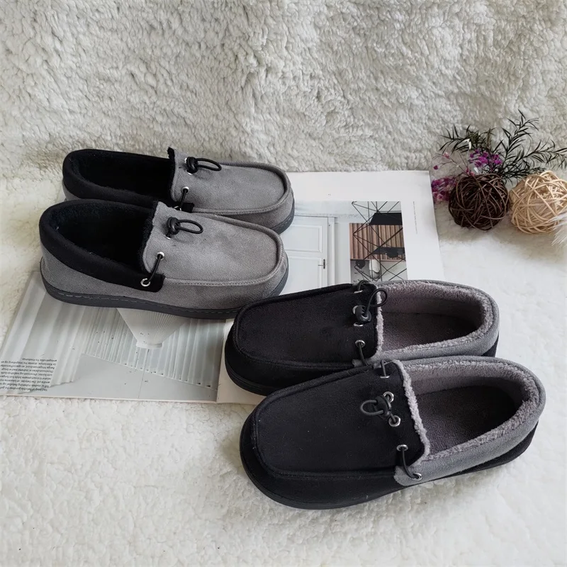 Winter 2022 plush new cotton warm casual Korean suede outer flat shoes for men and women