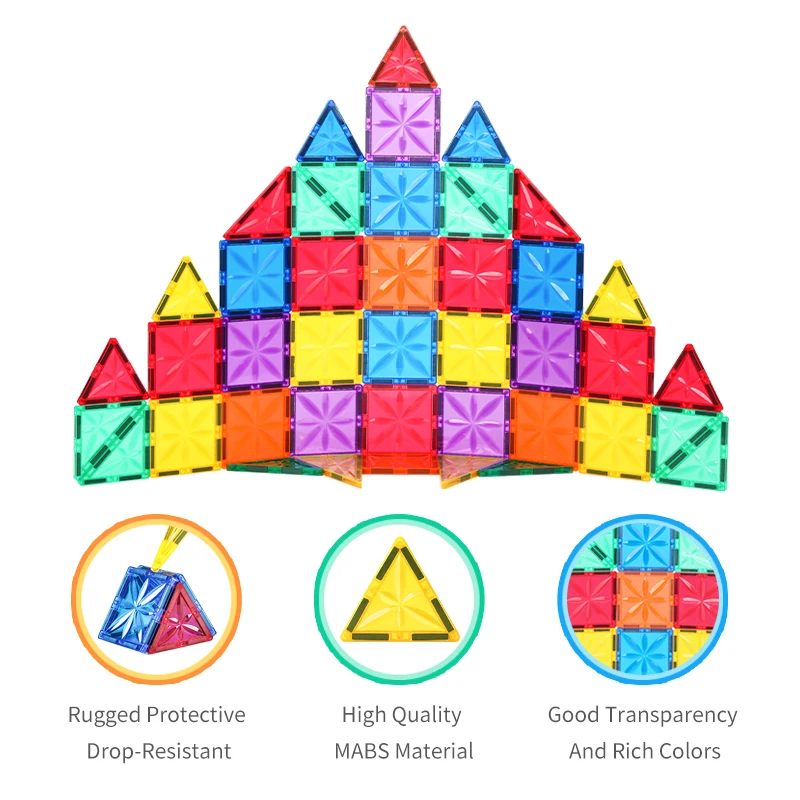 Kids Magnetic Tiles 100 Pcs Building Blocks Rainbow 120 Pcs,Magnet Magnetic Building Block Magnetic Tiles For Kid
