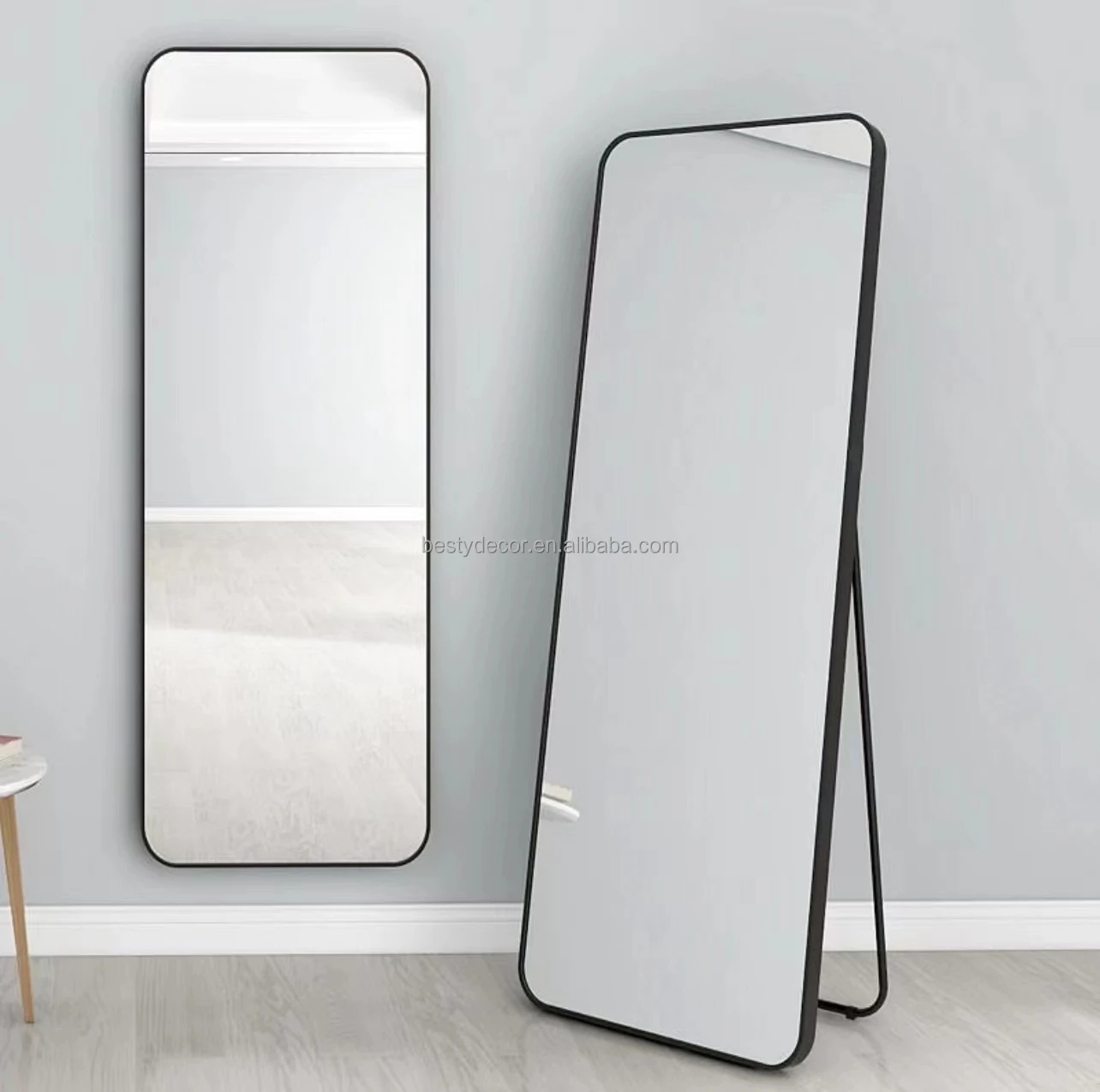 Home Decorative Mirrors Bedroom Modern Simply Aluminum Alloy Frame Standing Full Length Floor Dressing Mirrors