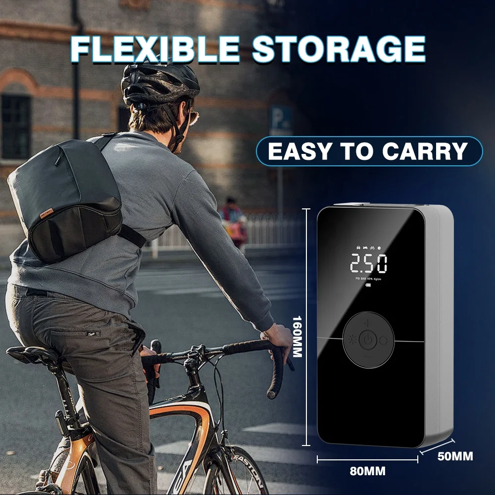 Fast Inflation Car Air Pump Electric Portable Car Tire Inflatable Wireless LCD Digital Inflator Tyre Inflator Pump