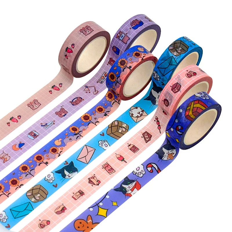 Custom printed self adhesive anime cartoon decoration washi tape