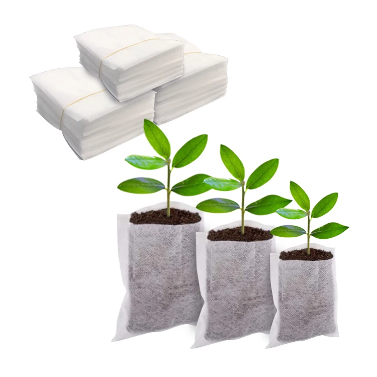 FACTORY WHOLESALE custom breathable environmentally friendly water absorption firm degradable seedling bag for tree farms garden