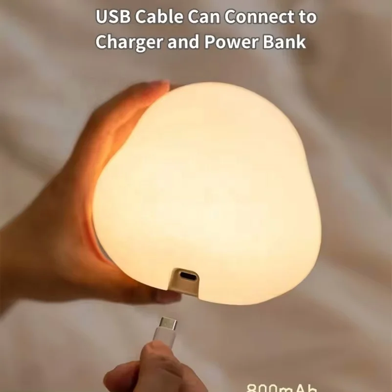 Cute Duck Sleeping Lamp USB Rechargeable Kids Desk Lamp Cartoon Silicone Duck Night Light for Kids Room