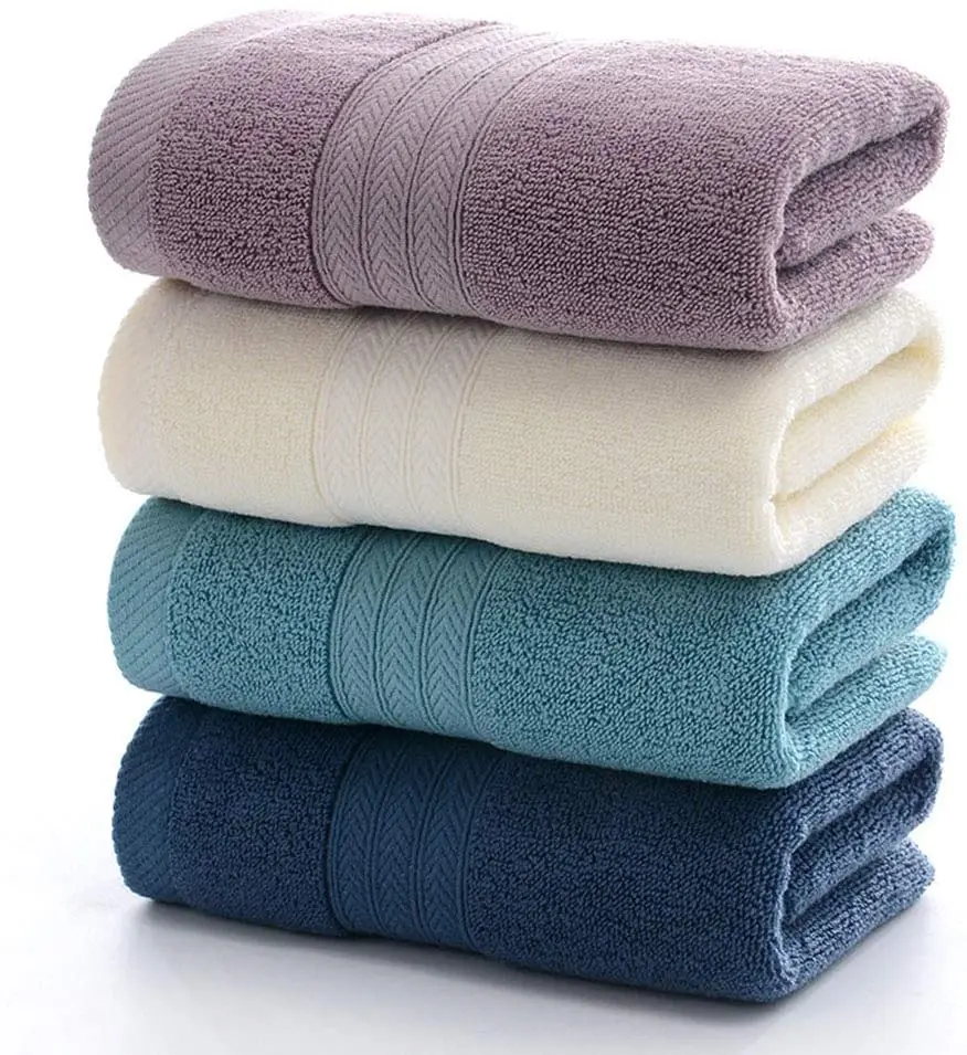 High quality soft 100% bamboo cotton towel custom logo Hotel home bamboo face bath towels set