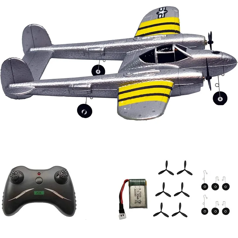 FX816 EPP Fixed Wing Radio Contorl P38 2.4G Wingspan RC Fighter Simulation Aircraft Airplane Model Toy Outdoor Flight Drone Kid