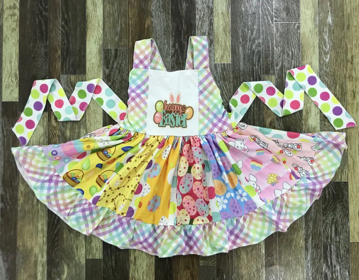 Hot selling boutique sleeveless dress Big skirt girl pink smiling face ruffled dress summer comfort clothing