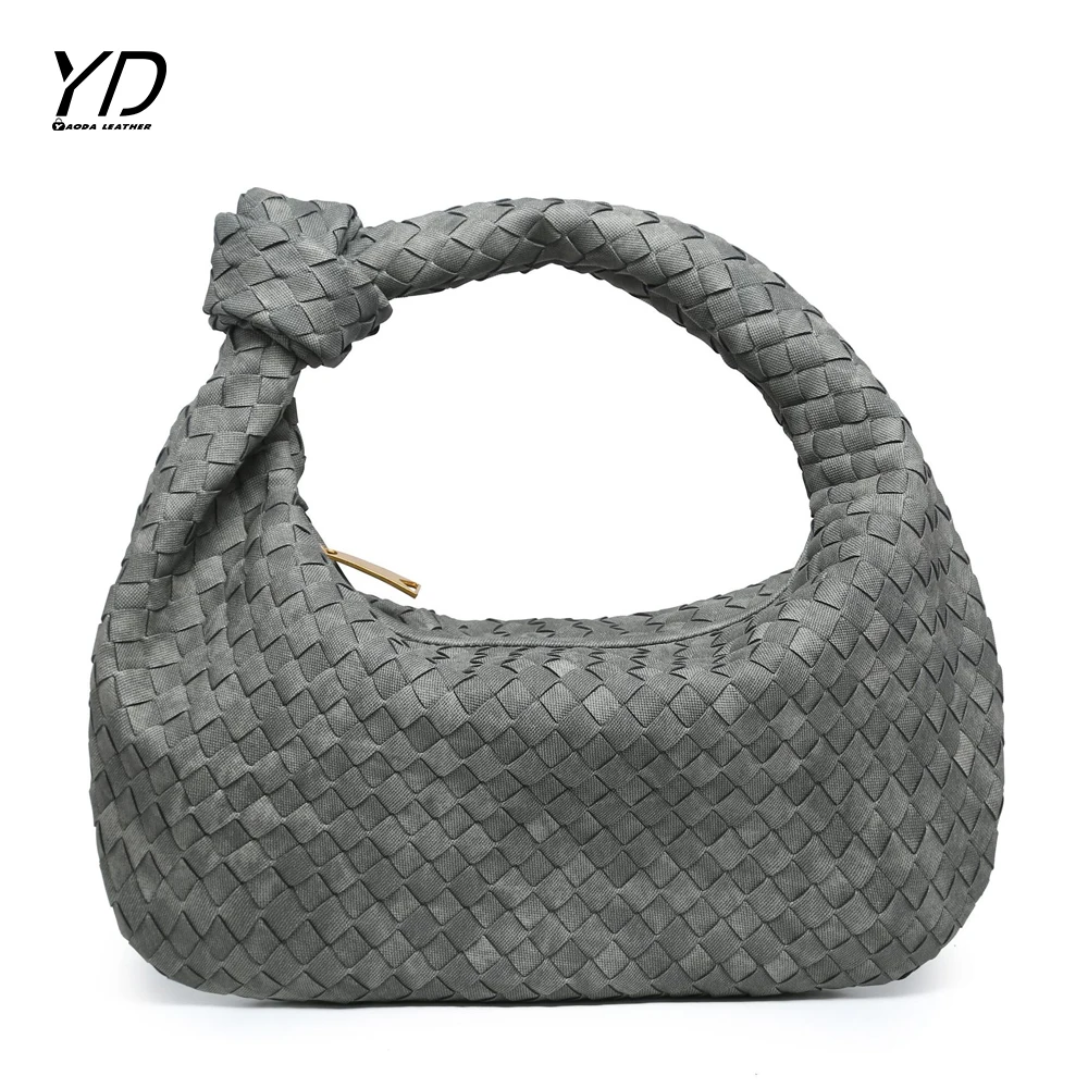 2024 Simple hand-woven bag Stylish Round Tote handbag Casual vintage shoulder underarm bag