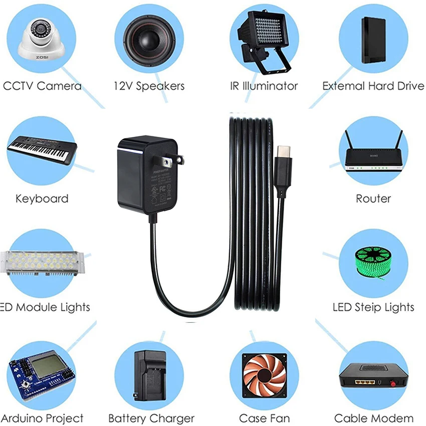 Eu Plug 1A 3A Switch Charger Adaptor Switching Power Supply 12 Volt Adapter 12V 2A For Strip Led