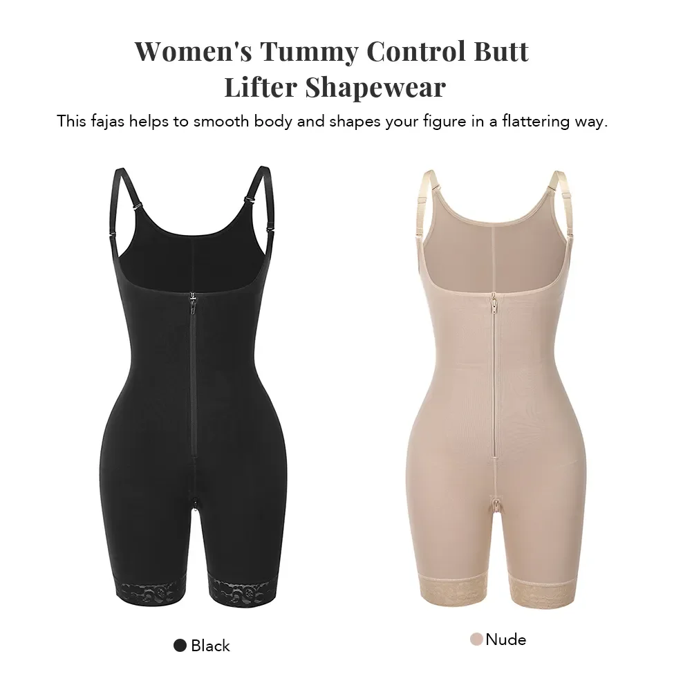 Women Body Shaper Butt Lifter Shapewear Tummy Control Waist Trainer Bodysuit Adjustable Straps Corset Shapers Seamless