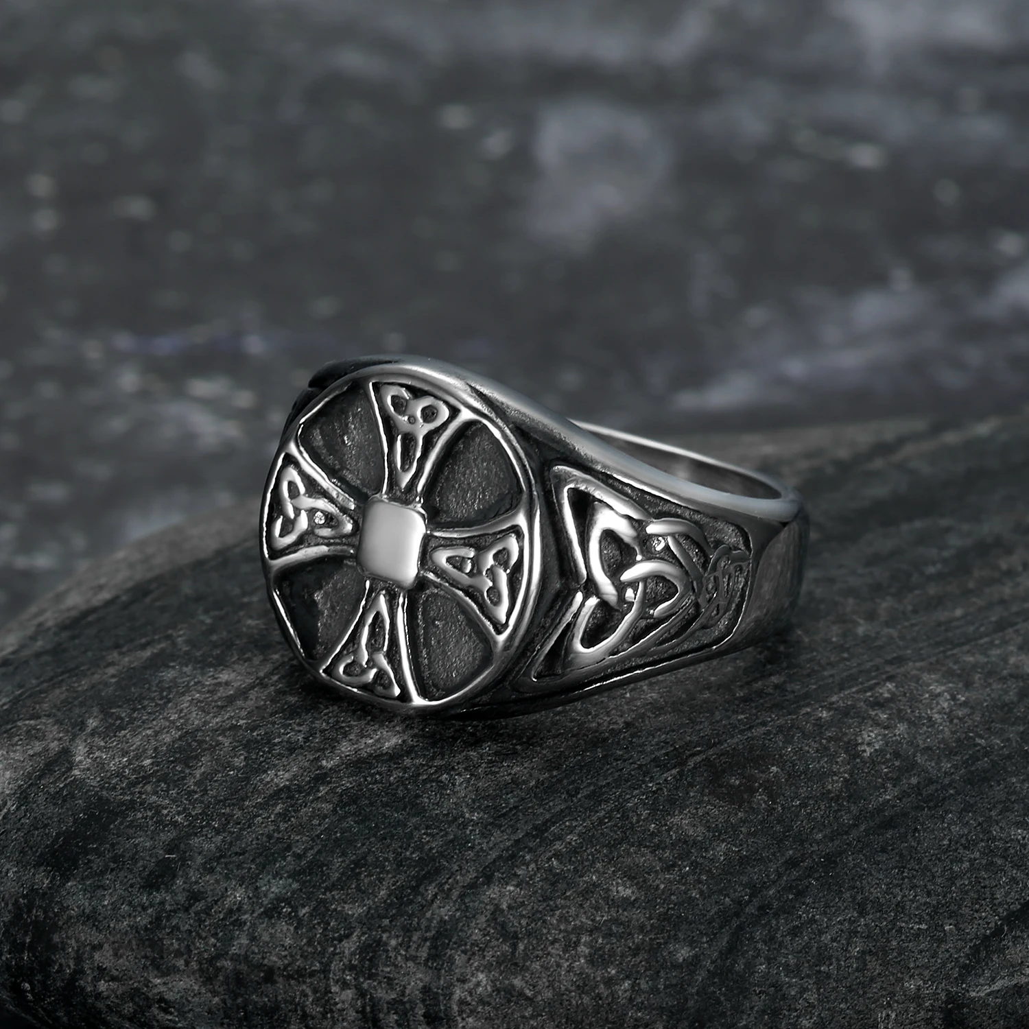 vintage norse Viking Celtic Irish Knots Cross Ring Custom Casting Nordic Jewelry Retro Nordic Viking Cross Signet Rings for Men