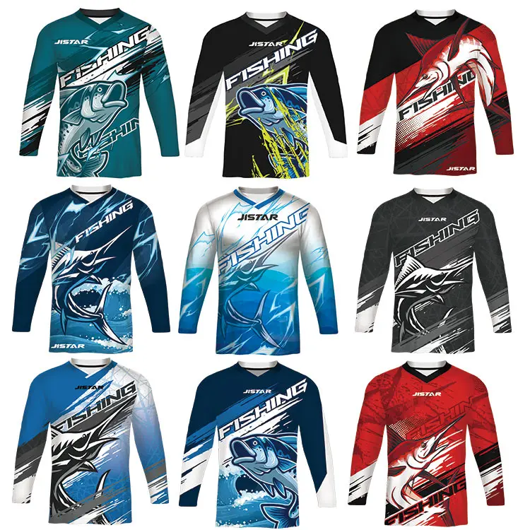 Wholesale Custom High Quality Men Fishing Clothes 100% Polyester Quick Dry Breathable Fishing Long Sleeve Shirts