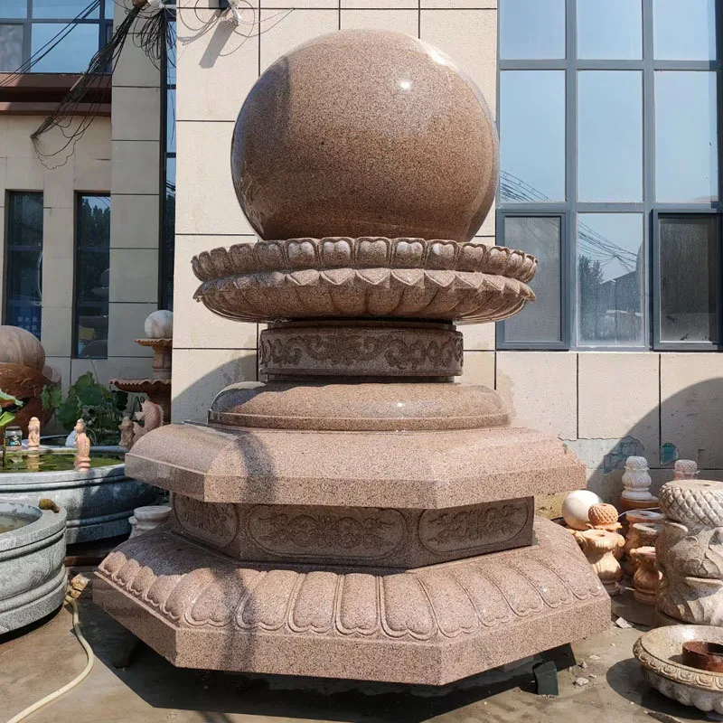 HZX Outdoor Modern Design Style Sunred Marble Lady Water Fountain Natural Stone Statue