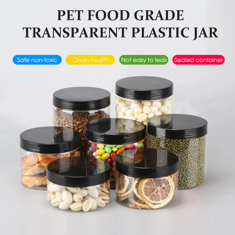 Custom Clear Pink Empty 50g 80g 100g 250g 4Oz Wide PET Plastic Honey Container lids Packaging Skin Care Face Cream Cosmetic Jar