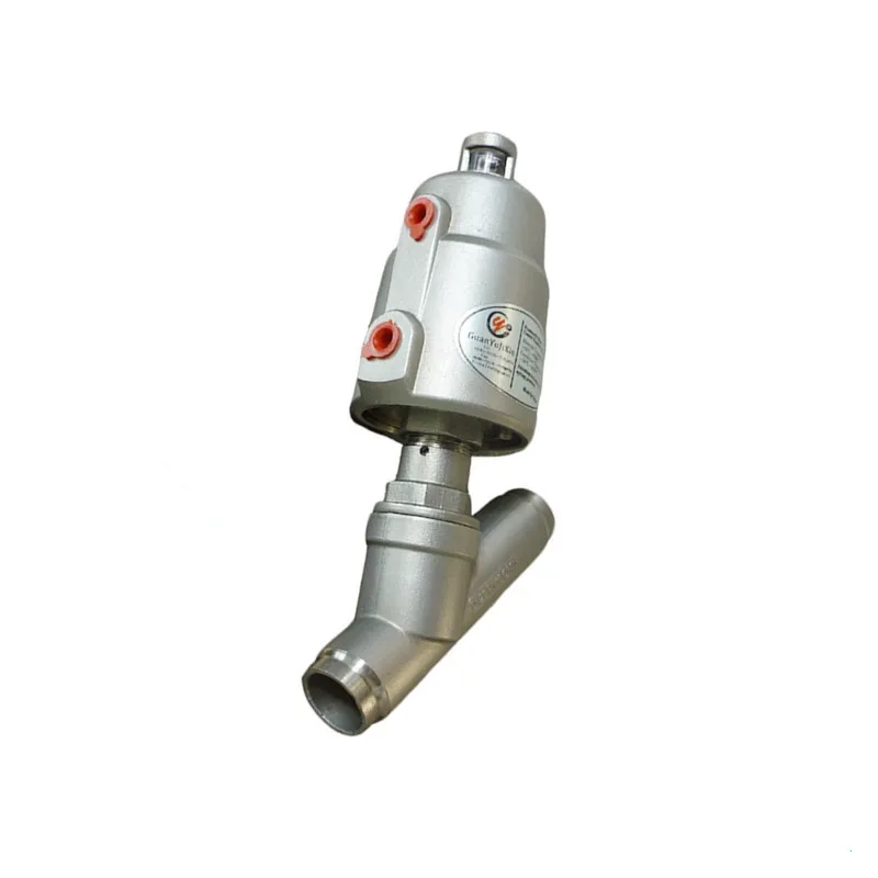 Stainless Steel Pneumatic Control Angle Seat Valve Weld Type Water Application General Structure Ball & Stop Structure