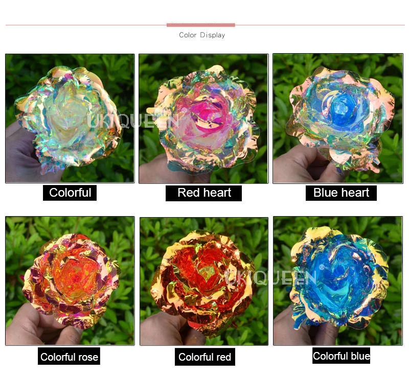 Factory Direct Sale  Artificial Crystal Rose Starry Sky 24 Gold plated Rose Galaxy Enchanted Rose LED