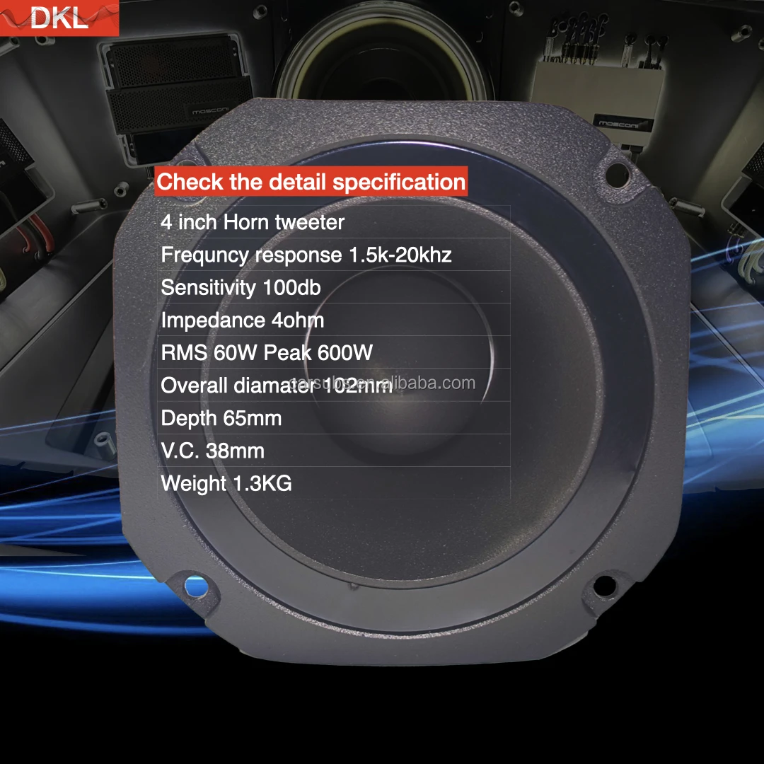 Sound quality 4 inch Car horn Tweeter RMS 60W  Peak 600W Aluminium Alloy Body SPL Subwoofer 100DB Car Tweeter Speakers