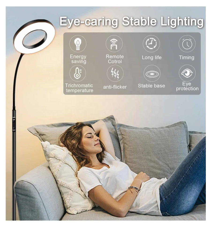 2 Years Warranty Long Life Timer Quick and Easy Assembly Gooseneck Reading Floor Lamp Light Up Your Life for Indoor Living Room