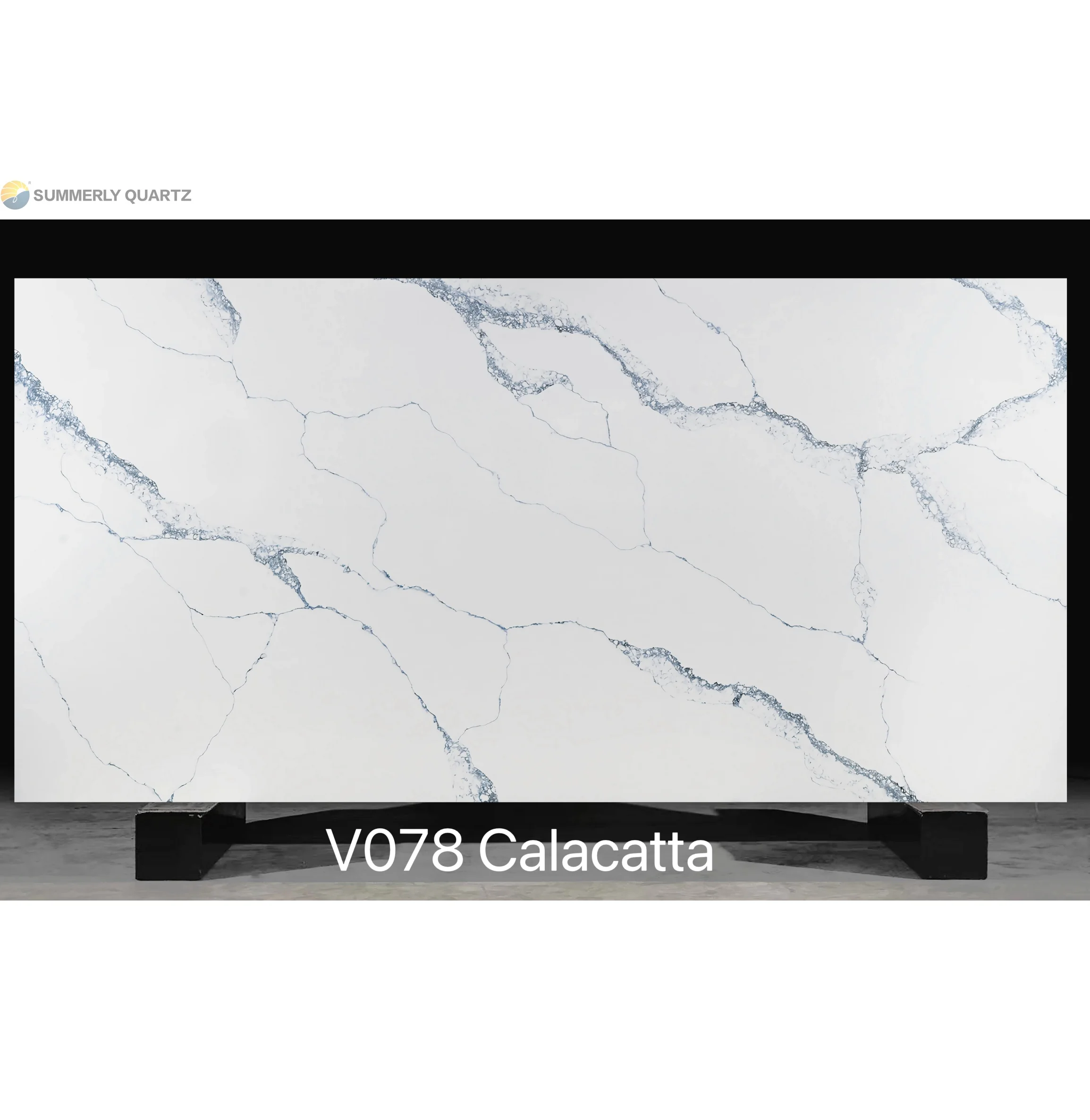 Calacatta Blue Artificial Quartz Stone Quartz Kitchen Countertop And Vanity Top Decoration