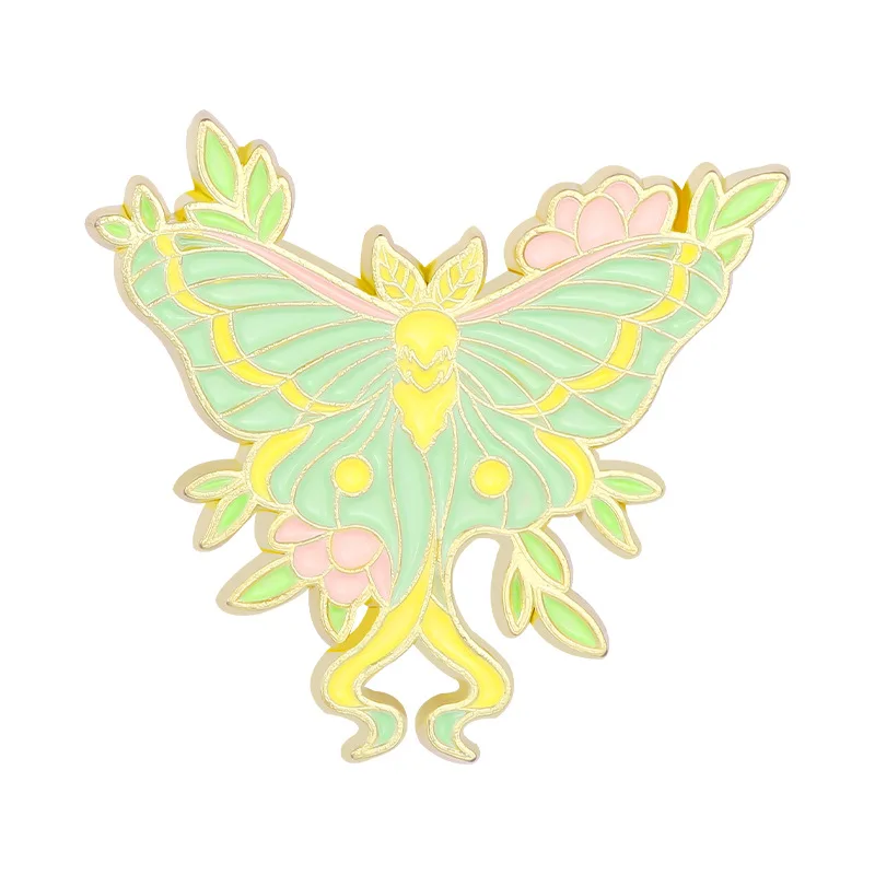 Customised gold plated animal butterfly brooch badge custom design cartoon metal enamel lapel pin