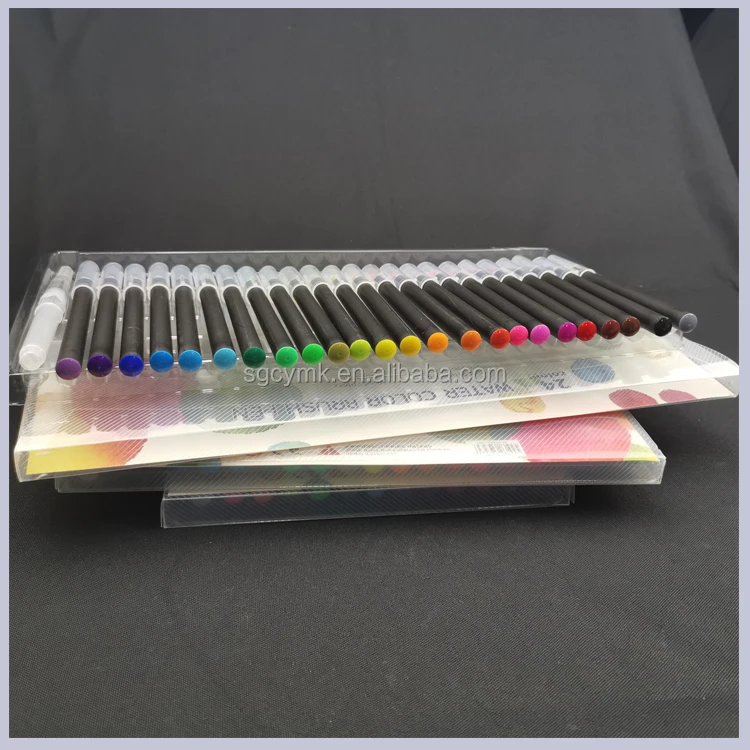24pack popular water based easy blending soft nylon real felt tip watercolor paint brush pen set for art marker supplies
