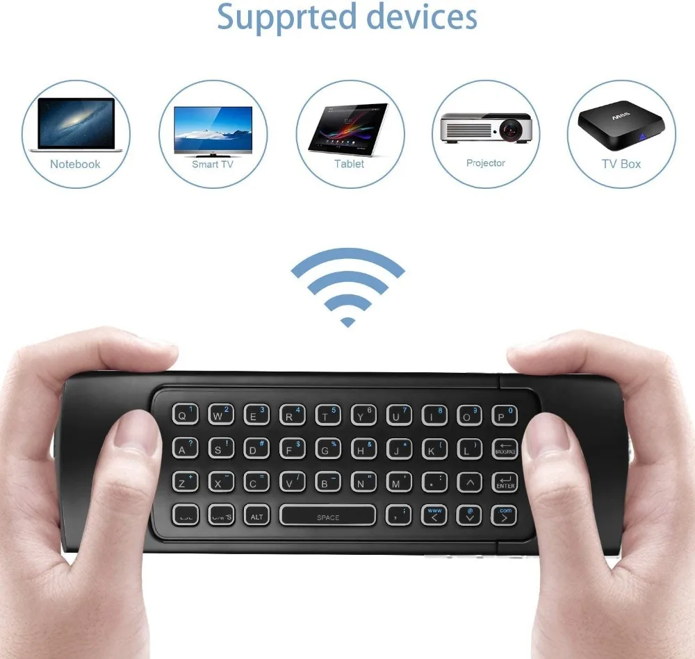 MX3 Backlit 2.4GHz Wireless air mouse with USB Receiver Gyro Sensor universal remote control for tv