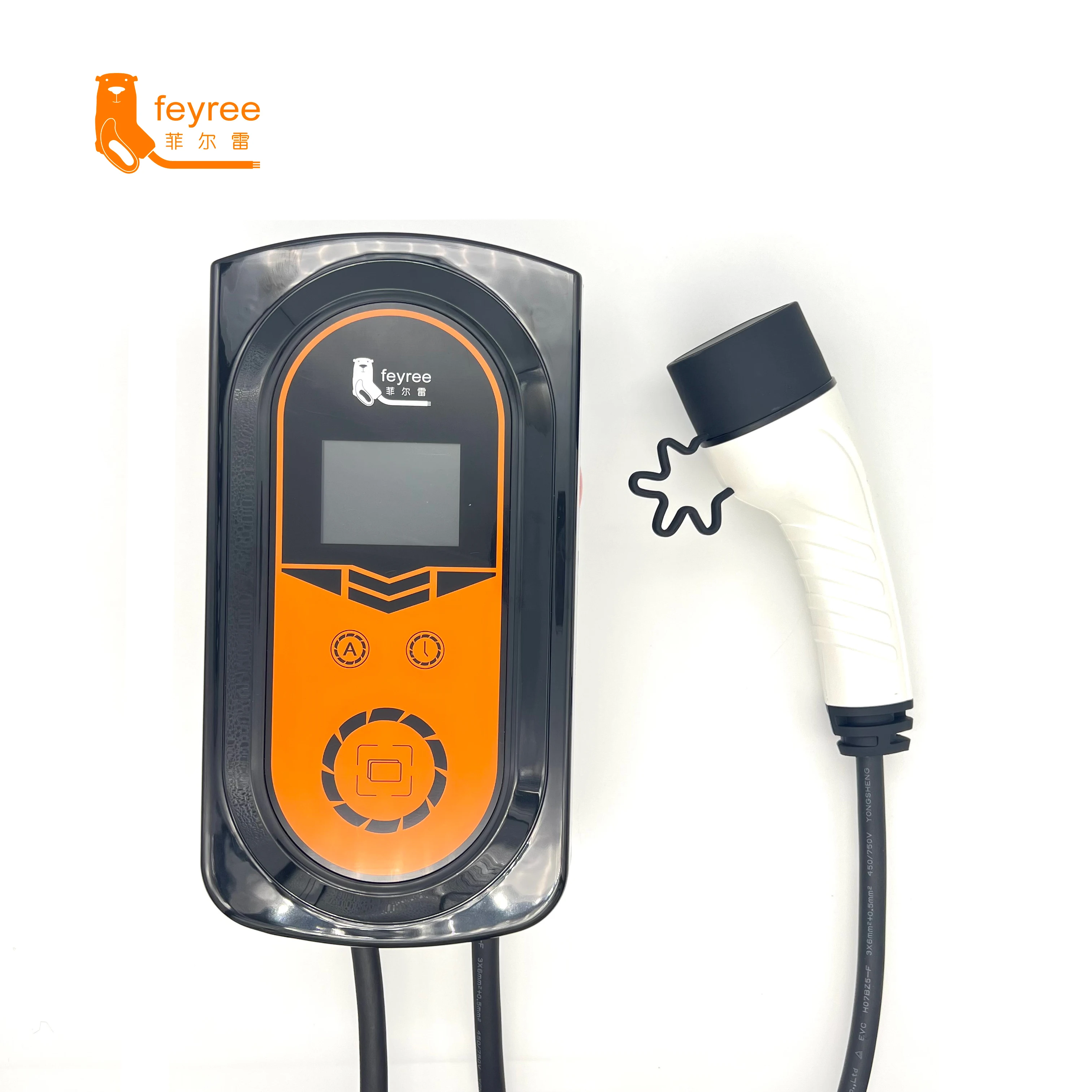 Feyree electric car wallbox 7.6kw  8A 10A 13A 16A 32A RFID Card ev charging station for Tesla