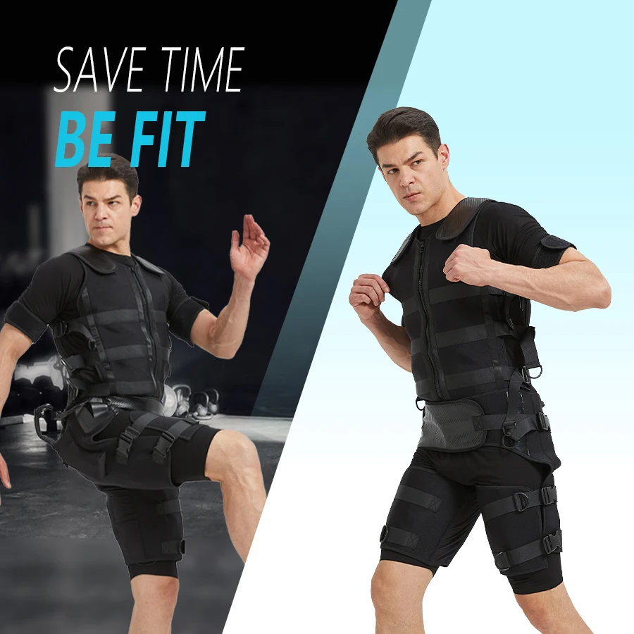 Fat Burning Enhance Muscle Strength with EMS Split Vest Body Suit - Flexible Adjustment for Effective EMS Gym Training