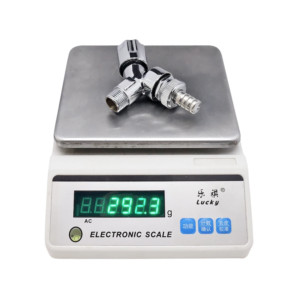 GUIDA 625010 Faucet Accessories 1/2X3/4 Inch Chromed Plated Brass Water Stop Valve With  ABS 90 Degree Handle