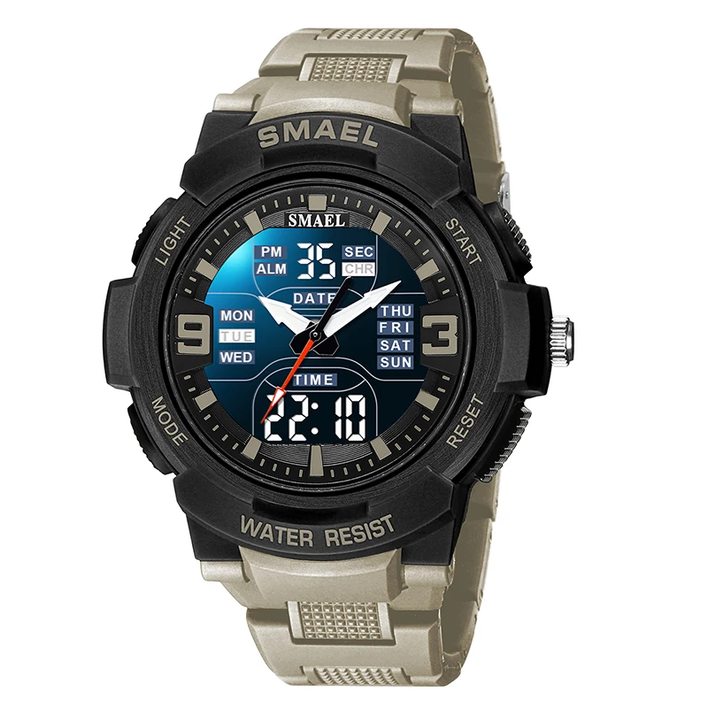 SMAEL 1912 Dual Time Digital Watch for Men Fashion Sport Watches Waterproof Chronograph Electronic Wristwatch Auto Date Alarm