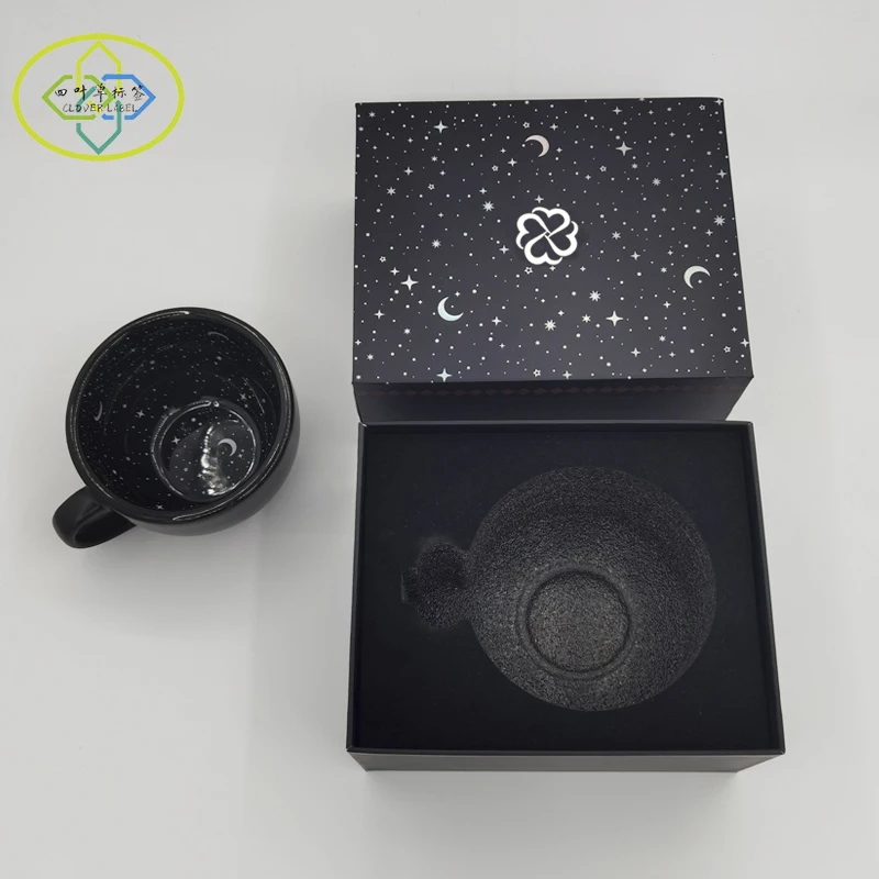 Lid And Base 2 Piece Hard Cardboard Box Matte Custom Design Cup Box