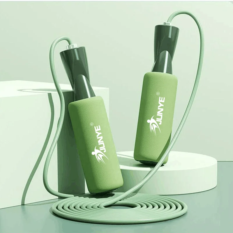 cordless jumping rope weighted long handles custom skipping rope sponge handle pvc ropeless adjustable fitness  jump rope