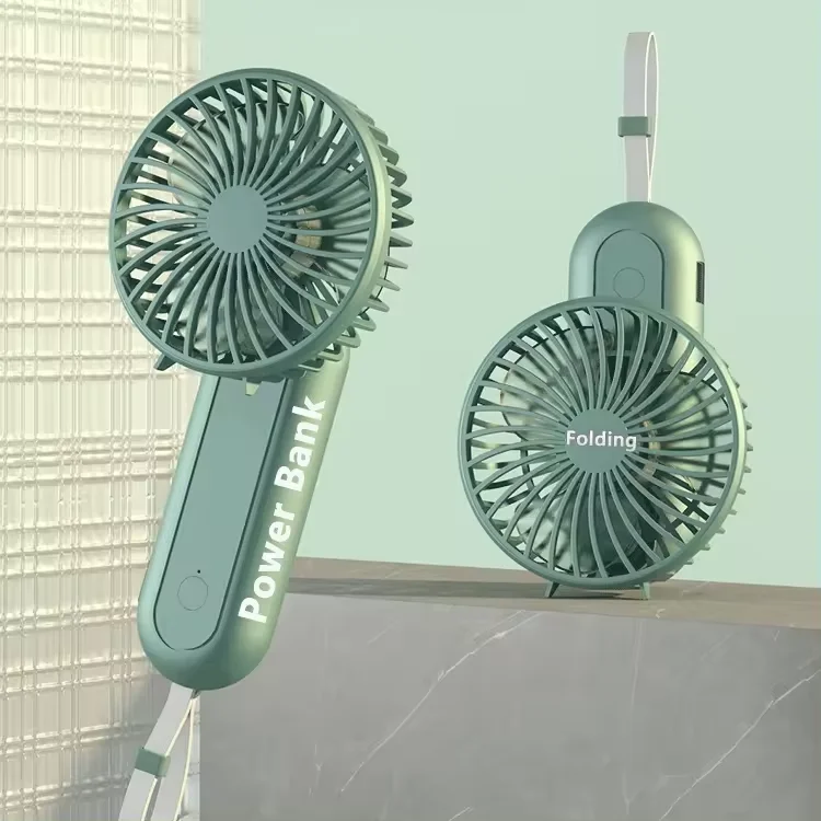 3 In 1 Handheld Mini Fan USB Rechargeable Small Pocket Fan With Power Bank