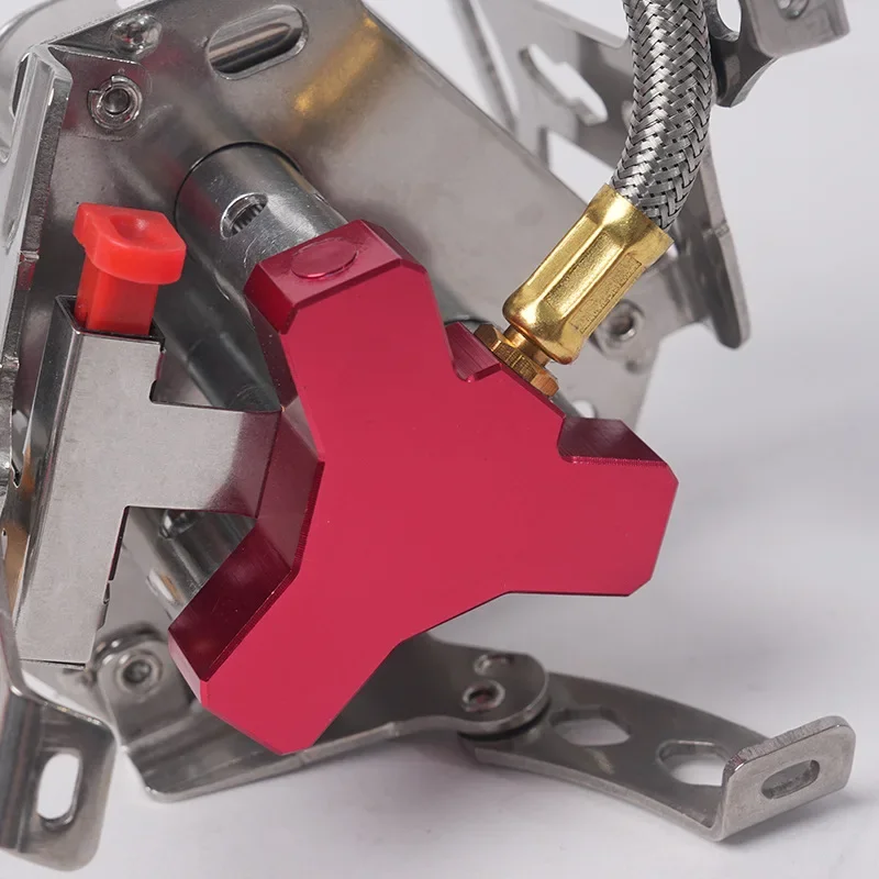 6800W Outdoor Windproof Mini Camping Kitchen Picnic Gas 3 Burner Cooker Stove Foldable Steel Portable Camping Gas Stove aluminum