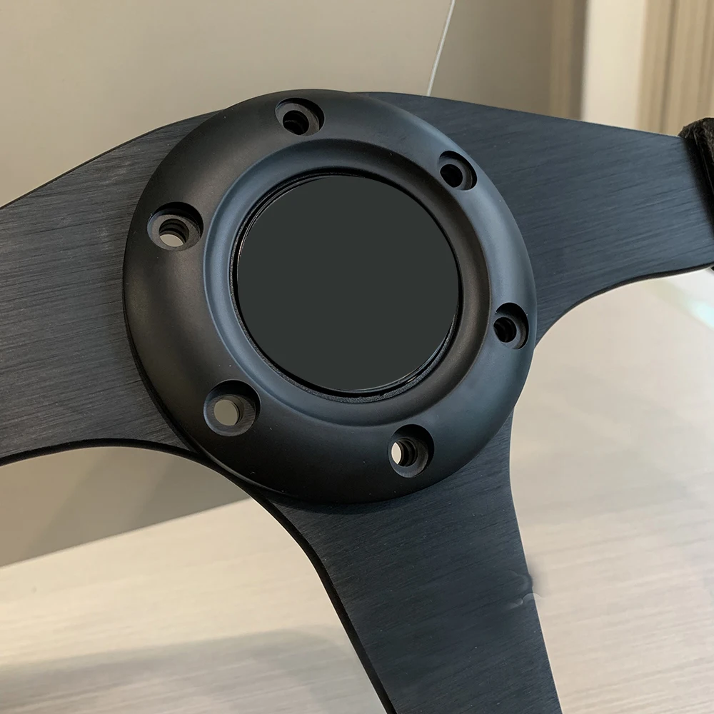 TIYPEOR Universal 350MM Sports Racing Aluminum PU Steering Wheel Suitable for Sightseeing Cars and Golf Cars