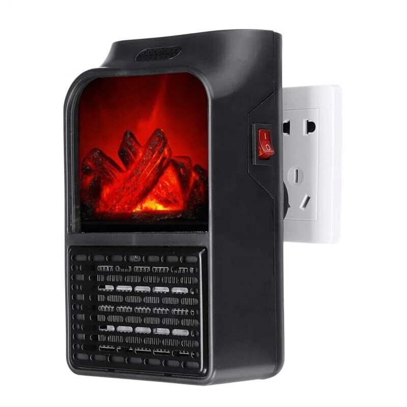 Fireplace Space Portable Mini Ceramic 3D Heater Desktop Electric Plug-In 600W Wall