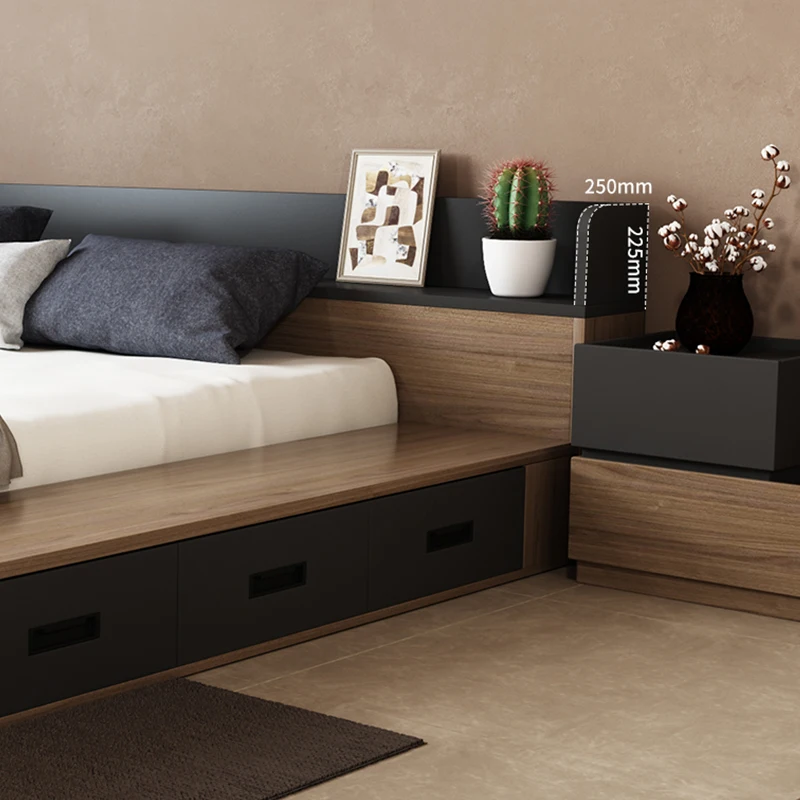 
Bett Modern Queen Lit Storage Hotel Bedroom Sets Single King Size Double Wood Beds Frame 