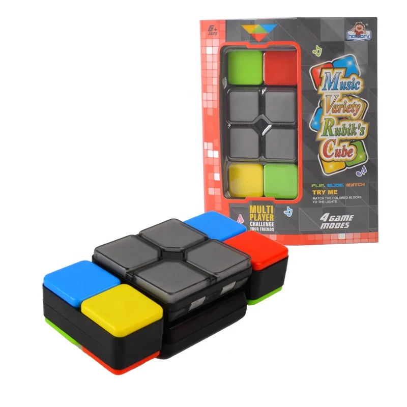 Electron Memory Music Magic Flashing Cube Puzzle Fidget Finger Handheld Training Musical Deformation Game Toy