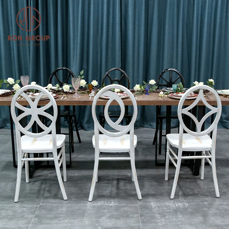 China venue ceremony elegant oval back hotel Phoenix Catering white luxury louis Metal Event Party wedding furniture chairs