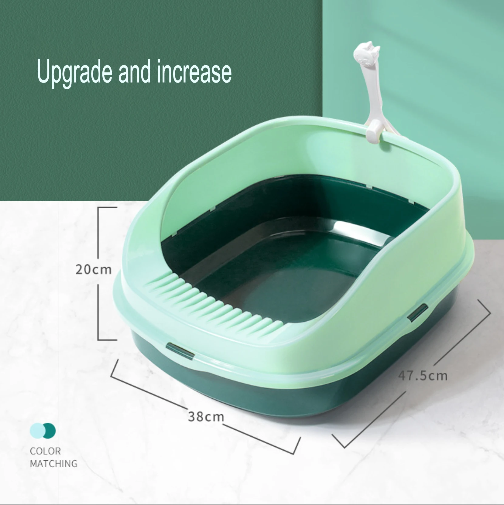 New type of cat litter basin semi closed splash proof Cat Toilet kitten poop basin small size cat litter shove