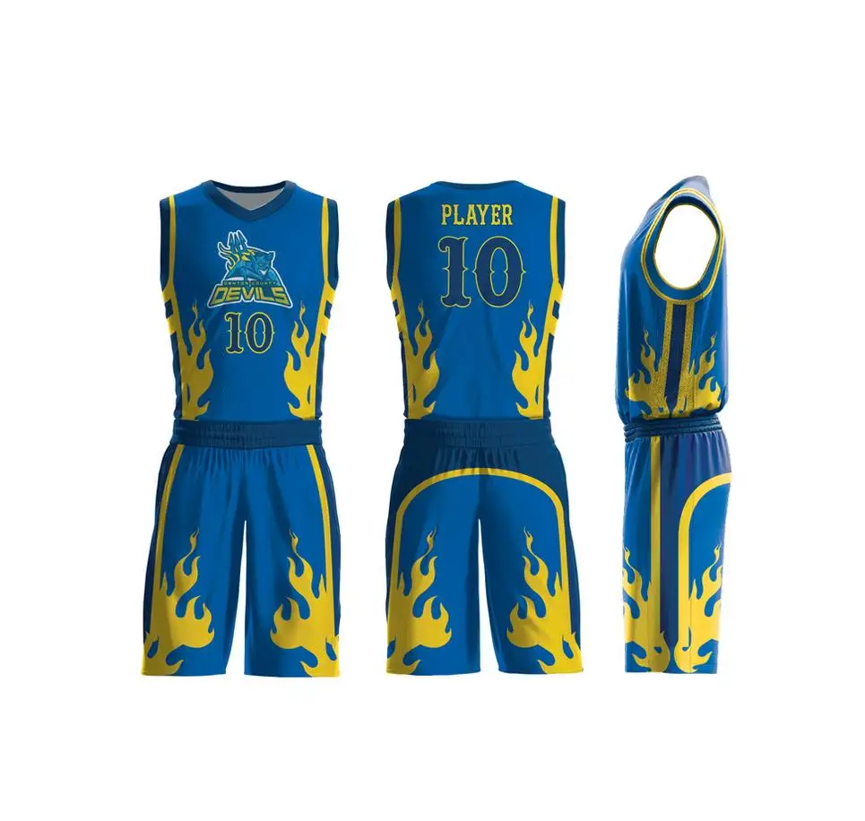 Custom Design Sublimated Basketball Jersey Basketball Uniform Tracksuit Singlets and Shorts