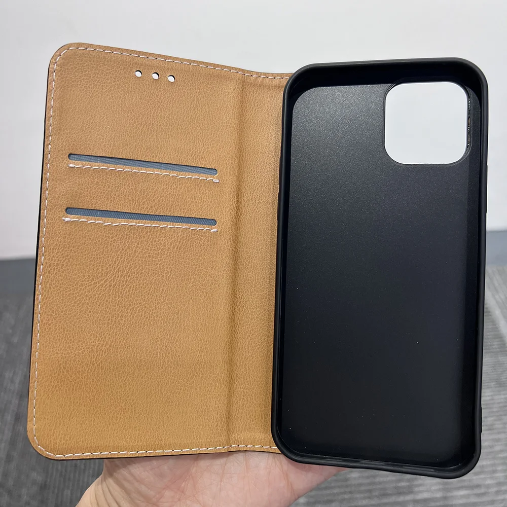 Factory Price Strong Magnet Phone Case PU Leather Back Cover Wallet Case for iPhone 14pro max