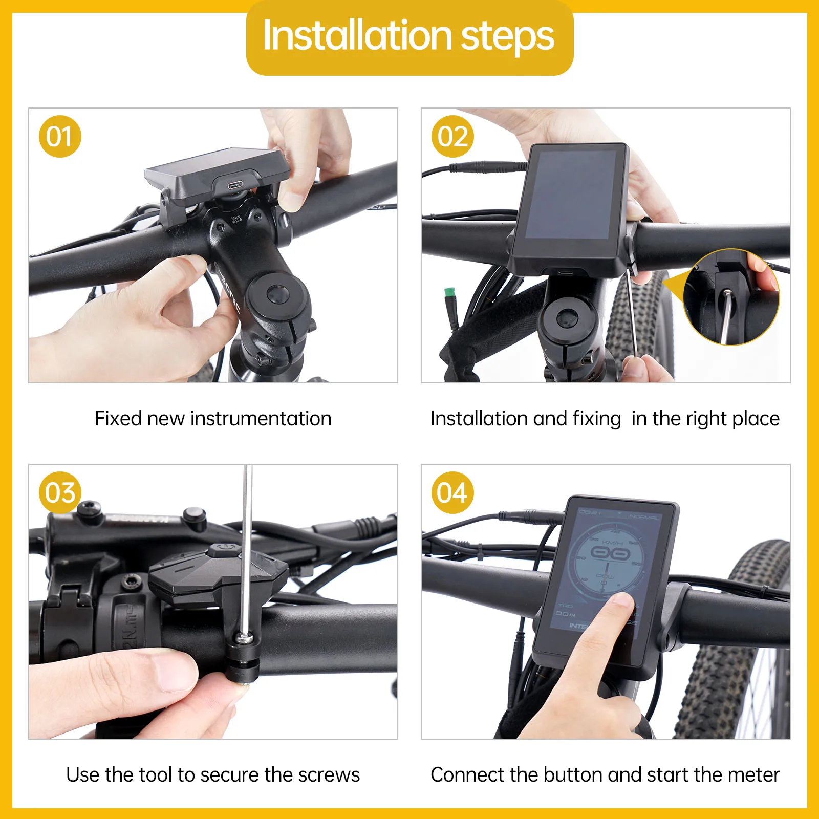 3.5inch TFT Touch Screen Electric Bike LCD Display Electric Bicycle E Bike Parts Bike Accessories with USB Charging Function