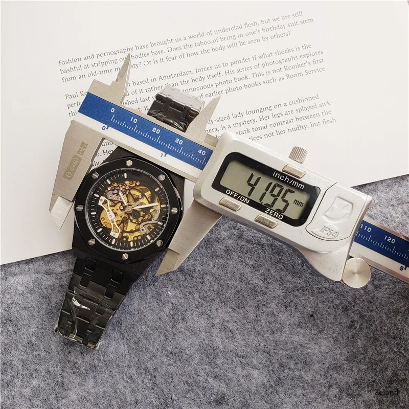 Luxury automatic mechanical watch skeleton mechanisms movements watches men wrist