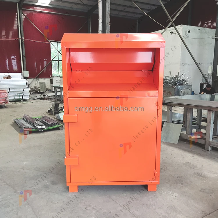 Wholesale Clothes Trash Bin Recycling Clothing Box Public Green Red Color Street Donation Bin