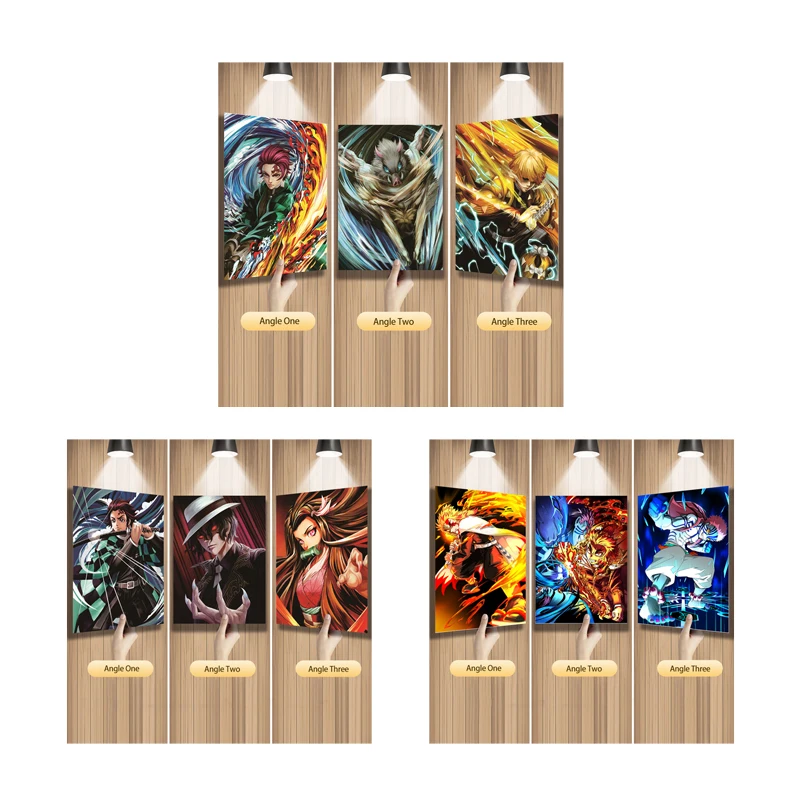 Tanjirou Kibutsuji Muzan Nezuko Demon Slayer Anime 3D Motion Lenticular Poster Pictures For Room Decor Wall Art Without Frame