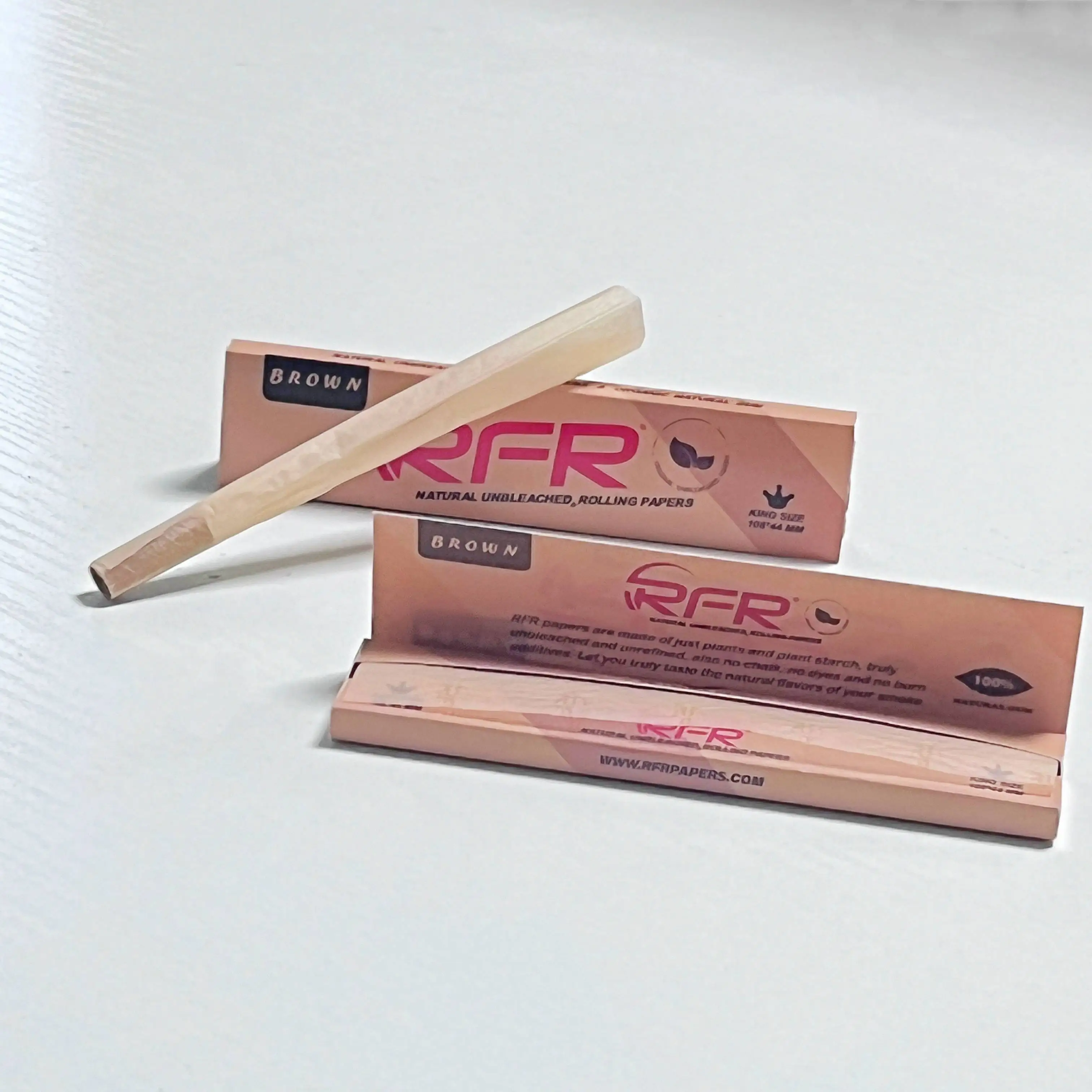 RFR 70 Leaves Natural  Unbleached Brown Papers King Size Ultra Slim Can Custom Your Own Cigarette Rolling Papers for Smoking